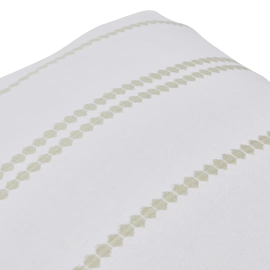Hello Honey® Square Embroidered Multistripe Cotton Pillow Cover